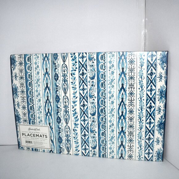 Hester & Cook 24 Indigo Chintz Placemat 18.5" x 12.5" NWT - Picture 1 of 2